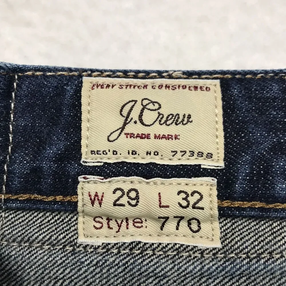 J CREW 770 Selvedge Jean Men 29x25 (29/32 tag) Kaihara Japanese Denim Cropped